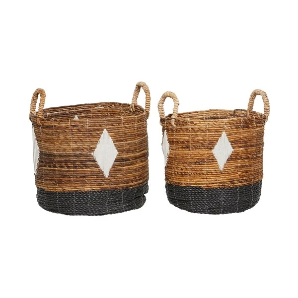 GRAYSON LANE Set of 2 17 In., 16 In. Natural Storage Basket Brown Banana 1 GRAYSON LANE Set of 2 17 In., 16 In. Natural Storage Basket Brown Banana