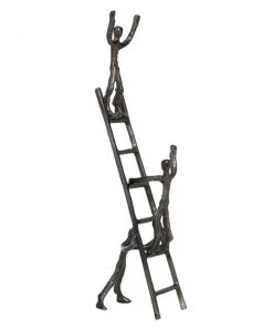 GRAYSON LANE 24 In. x 5 In. Contemporary Sculpture Grey Aluminum Ladder