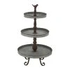 GRAYSON LANE 28 In. x 16 In. Farmhouse 3 Tier Tray Stand Silver Iron