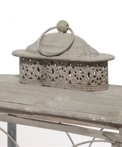 GRAYSON LANE 18 In. x 15 In. Rustic Candle Holder Lantern Brown Iron -GRAYSON LANE shop 330857879 AlternateImage3 l