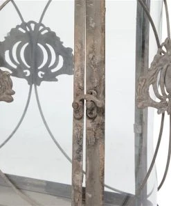 GRAYSON LANE 18 In. x 15 In. Rustic Candle Holder Lantern Brown Iron -GRAYSON LANE shop 330857879 AlternateImage4 l