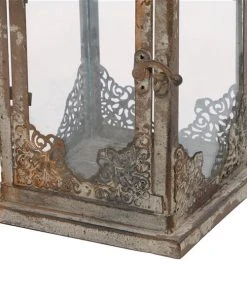 GRAYSON LANE 13 In. x 6 In. Vintage Candle Holder Lantern Grey Iron -GRAYSON LANE shop 330857886 AlternateImage4 l