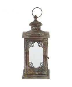 GRAYSON LANE 13 In. x 6 In. Vintage Candle Holder Lantern Grey Iron -GRAYSON LANE shop 330857886 AlternateImage5 l
