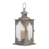 GRAYSON LANE 13 In. x 6 In. Vintage Candle Holder Lantern Grey Iron