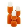 GRAYSON LANE Set of 3 13 In., 10 In., 7 In. Modern Candle Holder Orange M