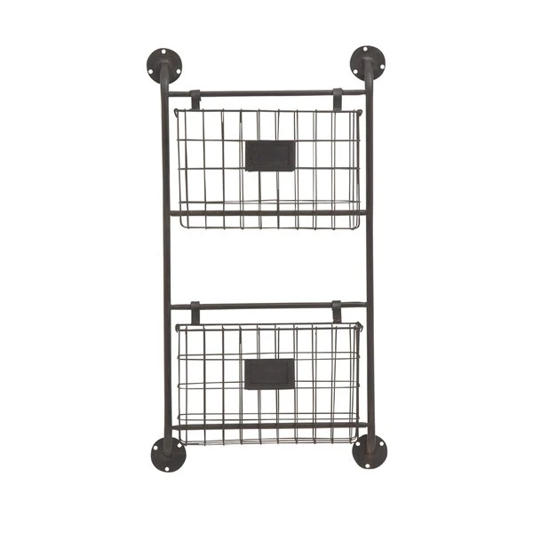GRAYSON LANE 28 In. x 16 In. x 3 In. Industrial Magazine Rack Holder Blac 1 GRAYSON LANE 28 In. x 16 In. x 3 In. Industrial Magazine Rack Holder Blac
