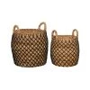 GRAYSON LANE Set of 2 19 In., 16 In. Coastal Storage Basket Brown Banana