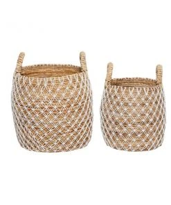GRAYSON LANE Set of 2 19 In., 17 In. Coastal Storage Basket Brown Banana -GRAYSON LANE shop 330857940 AlternateImage5 l