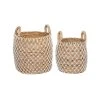 GRAYSON LANE Set of 2 19 In., 17 In. Coastal Storage Basket Brown Banana