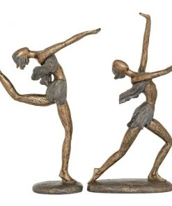GRAYSON LANE Set of 2 11 In. x 18 In. Gold Traditional Dancer Sculpture R