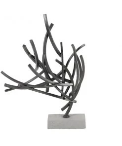 GRAYSON LANE 23 In. x 16 In. Contemporary Sculpture Grey Metal Abstract