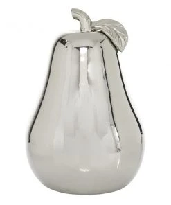GRAYSON LANE 16 In. x 12 In. Glam Decorative Pear Silver Dolomite
