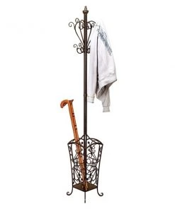 GRAYSON LANE 74 In. x 11 In. Traditional Coat Rack Black Metal
