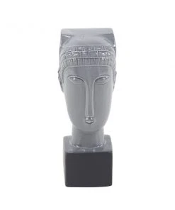 GRAYSON LANE 12 In. x 4 In. Eclectic Sculpture Grey Stoneware Woman