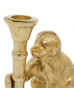 GRAYSON LANE Set of 2 3 In. x 5 In. Glam Candle Holder Gold Aluminum -GRAYSON LANE shop 330857956 AlternateImage3 l