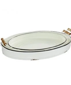 GRAYSON LANE Set of 2 18 In., 21 In. Farmhouse Tray White Metal 8 GRAYSON LANE Set of 2 18 In., 21 In. Farmhouse Tray White Metal -GRAYSON LANE shop 330857962 AlternateImage4 l