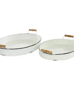GRAYSON LANE Set of 2 18 In., 21 In. Farmhouse Tray White Metal 9 GRAYSON LANE Set of 2 18 In., 21 In. Farmhouse Tray White Metal -GRAYSON LANE shop 330857962 AlternateImage5 l