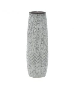 GRAYSON LANE 16 In. x 5 In. Eclectic Vase Grey Stoneware