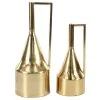 GRAYSON LANE Set of 2 17 In., 21 In. Glam Vase Gold Metal