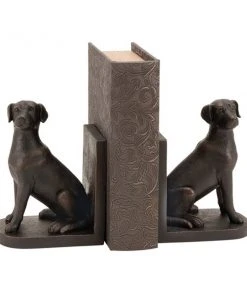 GRAYSON LANE 8 In. x 6 In. Farmhouse Bookends Brown Polystone