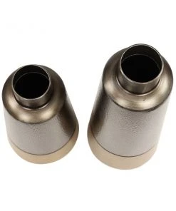 GRAYSON LANE Set of 2 20 In., 15 In. Rustic Vase Dark Grey Metal -GRAYSON LANE shop 330857974 AlternateImage5 l