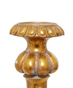 GRAYSON LANE 22 In. x 8 In. Rustic Candlestick Holders Gold Polystone -GRAYSON LANE shop 330857977 AlternateImage3 l