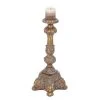 GRAYSON LANE 22 In. x 8 In. Rustic Candlestick Holders Gold Polystone