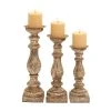 GRAYSON LANE Set of 3 15 In., 14 In., 12 In. Traditional Candle Holder Br