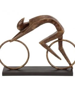 GRAYSON LANE 11 In. x 14 In. Industrial Sculpture Brown Polystone Bicycle