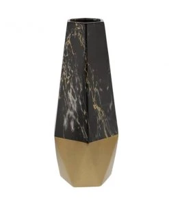 GRAYSON LANE 18 In. x 7 In. Contemporary Vase Dark Grey Stoneware