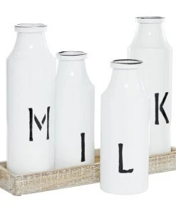 GRAYSON LANE 12 In. x 16 In. Farmhouse Decorative Milk Bottle White Iron 9 GRAYSON LANE 12 In. x 16 In. Farmhouse Decorative Milk Bottle White Iron -GRAYSON LANE shop 330857994 AlternateImage4 l