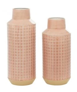 GRAYSON LANE Set of 2 14 In., 17 In. Contemporary Vase Brown Metal