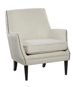 GRAYSON LANE 34 In. x 29 In. Contemporary Upholstered Accent Chair Beige