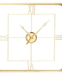 GRAYSON LANE 36 In. x 36 In. Glam Wall Clock Gold Metal