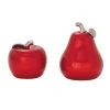 GRAYSON LANE Set of 2 7 In., 9 In. Glam Fruit Sculpture Red Dolomite