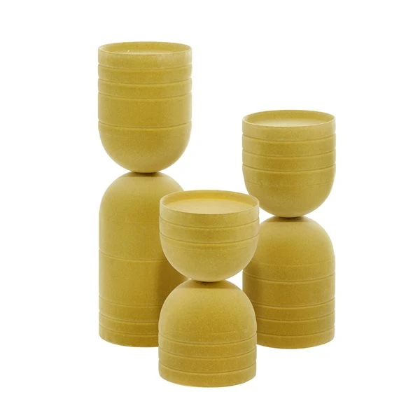 330858008_AlternateImage5_l.jpg GRAYSON LANE Set of 3 13 In., 10 In., 7 In. Modern Candle Holder Yellow M -GRAYSON LANE shop 330858008 AlternateImage5 l