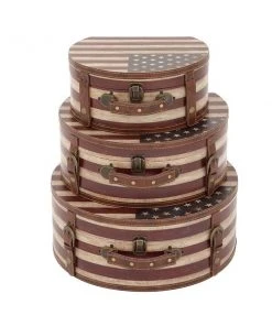 GRAYSON LANE Set of 3 11 In., 14 In., 16 In. Brown Traditional Box Wood