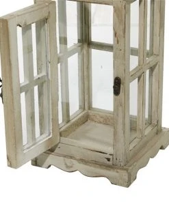 GRAYSON LANE Set of 2 26 In., 18 In. Coastal Lantern Cream Wood -GRAYSON LANE shop 330858014 AlternateImage3 l