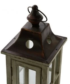 GRAYSON LANE Set of 2 26 In., 18 In. Coastal Lantern Cream Wood -GRAYSON LANE shop 330858014 AlternateImage4 l