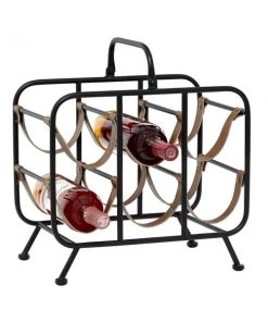 GRAYSON LANE 16 In. x 15 In. Contemporary Wine Rack Black Metal
