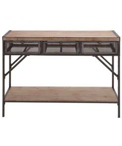 Grayson Lane 32 In. x 43 In. Industrial Console Table Brown