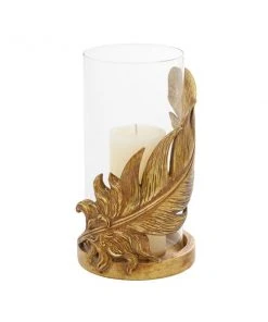 GRAYSON LANE 10 In. x 6 In. Traditional Candlestick Holders Gold Glass