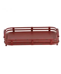 GRAYSON LANE Set of 2 19 In., 17 In. Vintage Tray Red Metal -GRAYSON LANE shop 330858040 AlternateImage4 l