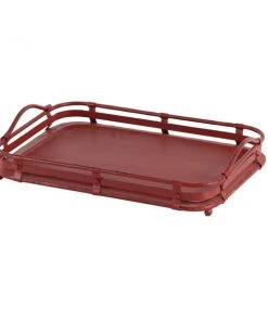 GRAYSON LANE Set of 2 19 In., 17 In. Vintage Tray Red Metal -GRAYSON LANE shop 330858040 AlternateImage5 l