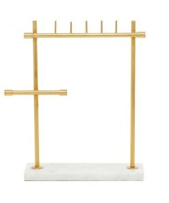 GRAYSON LANE 13 In. x 12 In. Modern Jewelry Stand Gold Marble -GRAYSON LANE shop 330858042 AlternateImage4 l