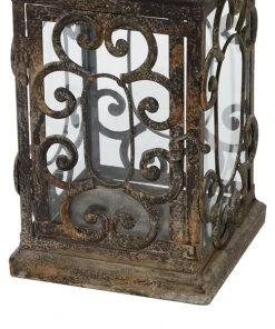 GRAYSON LANE Set of 2 20 In., 15 In. Rustic Lantern Brown Metal -GRAYSON LANE shop 330858045 AlternateImage4 l