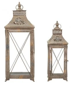 GRAYSON LANE Set of 2 24 In., 18 In. Traditional Lantern Brown Metal -GRAYSON LANE shop 330858051 AlternateImage5 l
