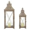 GRAYSON LANE Set of 2 24 In., 18 In. Traditional Lantern Brown Metal
