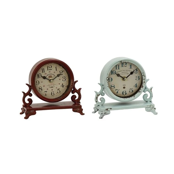 GRAYSON LANE 7 In. x 7 In. Vintage Clock Beige Metal 1 GRAYSON LANE 7 In. x 7 In. Vintage Clock Beige Metal