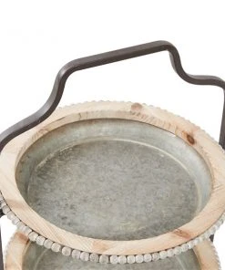 Grayson Lane Farmhouse Tiered Server - Grey Metal - 20-in X 16-in -GRAYSON LANE shop 330858146 AlternateImage2 l